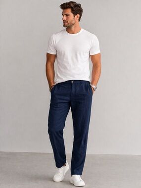 55. 14th & Union • NWT $100 USD Linen/Cotton Navy Trousers